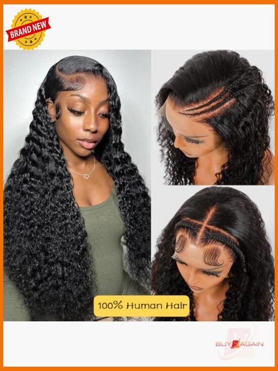 13x6 Deep Wave Lace Front Wig Human Hair 200 Density Pre Plucked Glueless main image 6